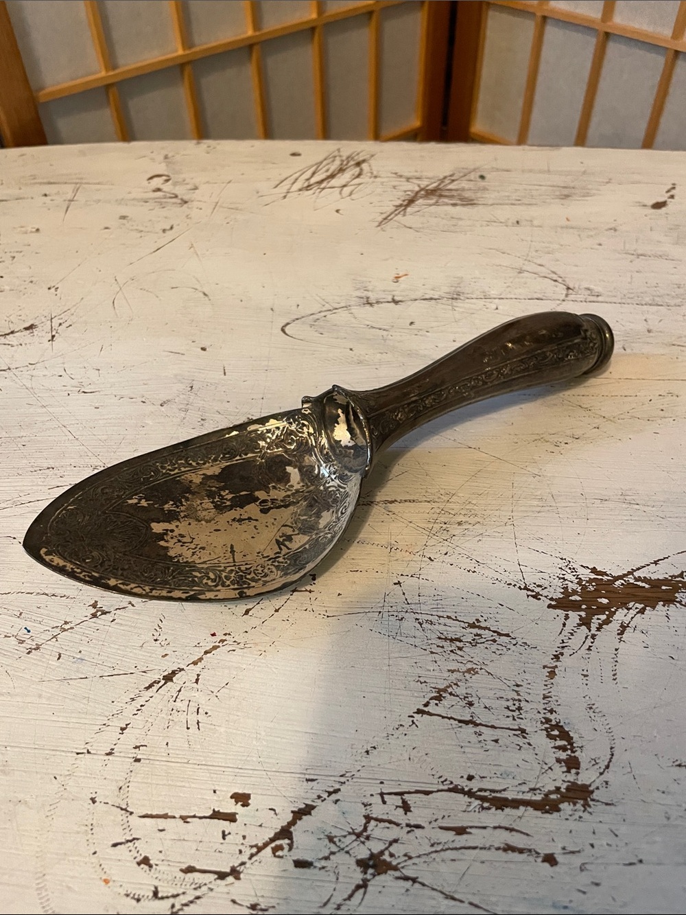 Antique Silver-plate Jiffy Crumber 2779 Scooping Spoon